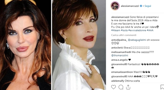 Alessia Marcuzzi su Instagram: «Alba Parietti e Alda D'Eusanio le mie donne all'Isola»