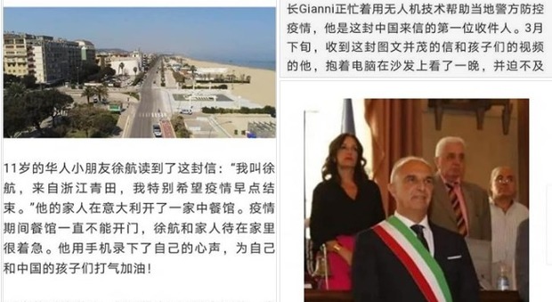 L'intervista al sindaco di Pescara, Carlo Masci, apparsa su un giornale cinese