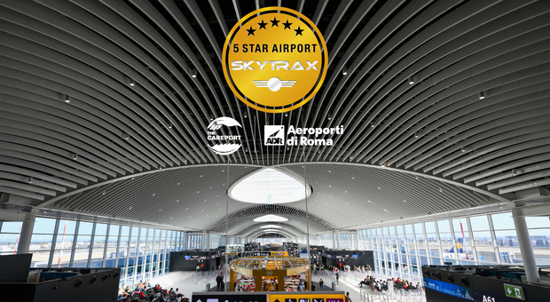 Roma, lo scalo di Fiumicino ottiene le cinque stelle SkyTrax: è il migliore aeroporto europeo per la qualità