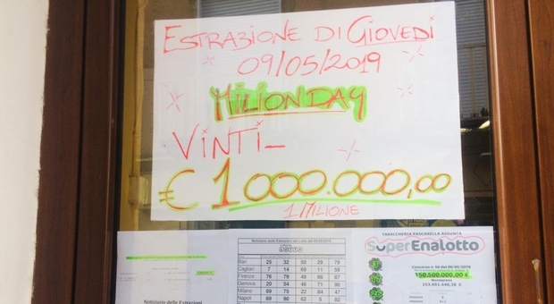 «Million Day», in uno storico tabaccaio vicino a Caserta una cinquina da record