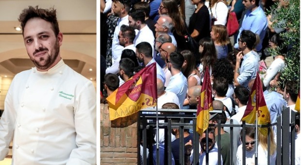 Narducci, lacrime e bandiere della Roma al funerale dello chef. La mamma: «Non perdonerò mai il responsabile»