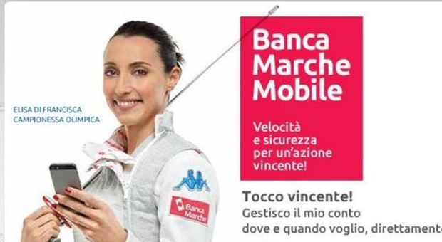 Banca Marche, una App con Di Francisca testimonial