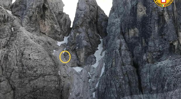 Il punto in cui è stato soccorso l'escursionista nelle Alpi Giulie