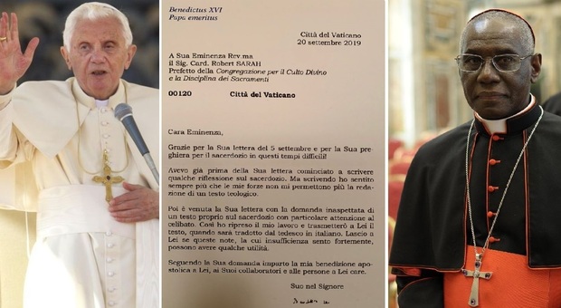 Celibato, Ratzinger chiede di togliere la firma dal libro del cardinale Sarah. Lui: «C'era accordo, ecco le lettere»