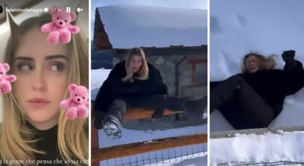 Valentina Ferragni cade sulla neve, ma i follower non le credono: «Fatto apposta». La sua risposta è epica