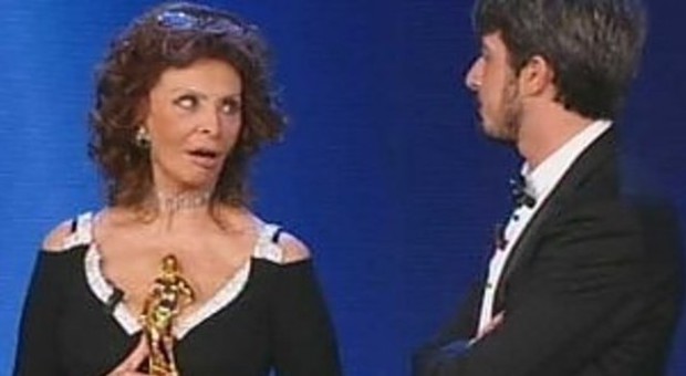 Sophia Loren e Paolo Ruffini sul palco