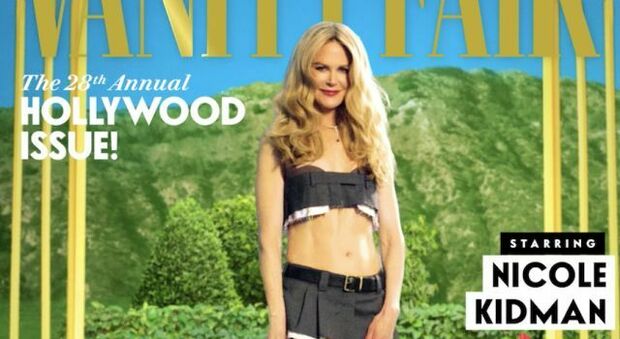 Nicole Kidman su Vanity Fair, vita bassa e top a 54 anni. Il web protesta: «Irriconoscibile, perché l'hanno conciata così?»