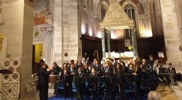 Rieti, all'Abbazia di Farfa successo del concerto della banda musicale di Scandriglia. Foto