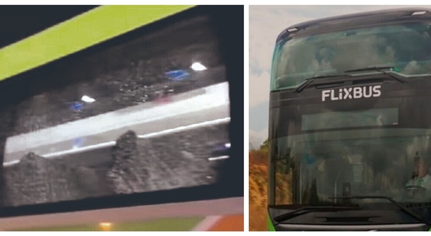 Sassi contro il bus Flixbus, vandali in azione: in frantumi i cristalli