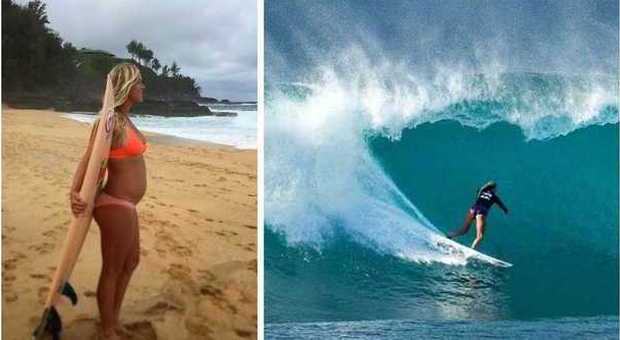 Bethany Hamilton, senza un braccio fa surf col pancione (Facebook)