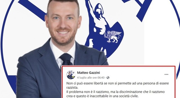 Il post del leghista Gazzini: «Non c'è liberta senza razzismo». Poi precisa: «Io strumentalizzato»