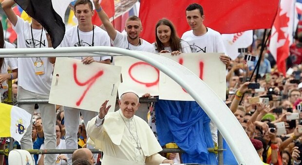Papa Francesco durante la Giornata della gioventù prima del Covid