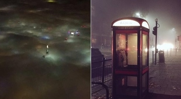 Londra immersa nella nebbia (Twitter)