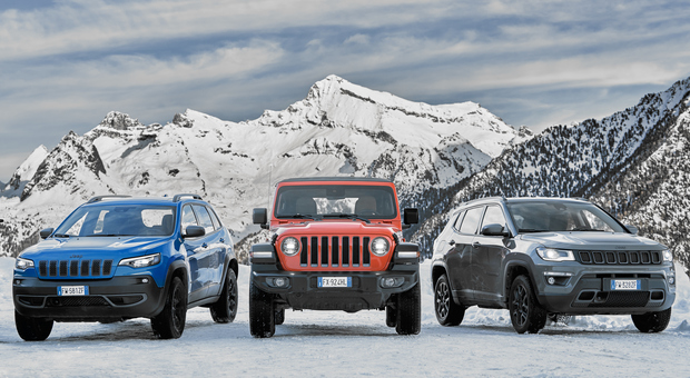 I modelli Jeep per i test drive della Winter Experience a Champoluc