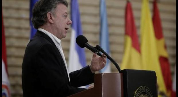 Il presidente colombiano Juan Manuel Sntos
