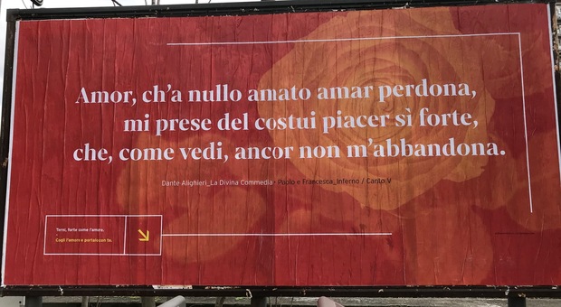 San Valentino nel segno di Dante con la campagna interattiva “Terni, forte come l'amore”