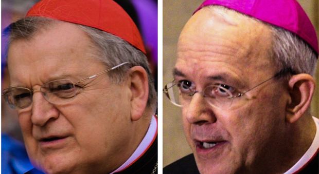 nelle foto il cardinale Burke e monsignor Schneider (photo Pentin)