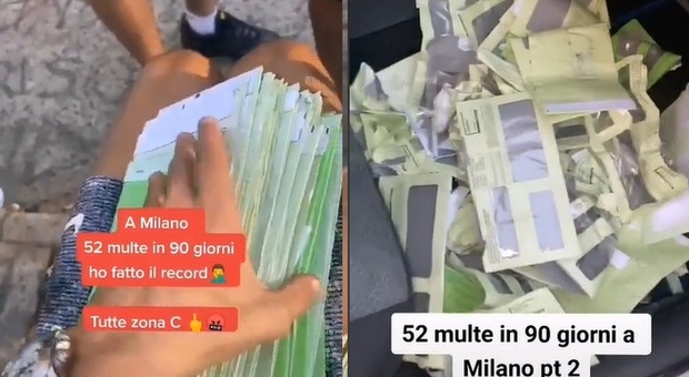 Multe record a Milano, il video su Tiktok: «Ne ho prese 52 in 90 giorni tutte per la zona C»