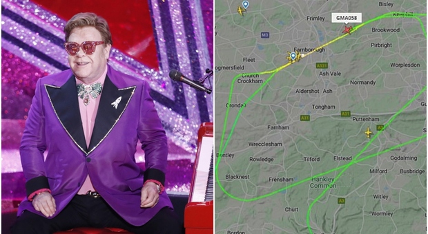 Elton John, paura in aereo: guasto al suo jet privato (che per due volte non riesce ad atterrare)