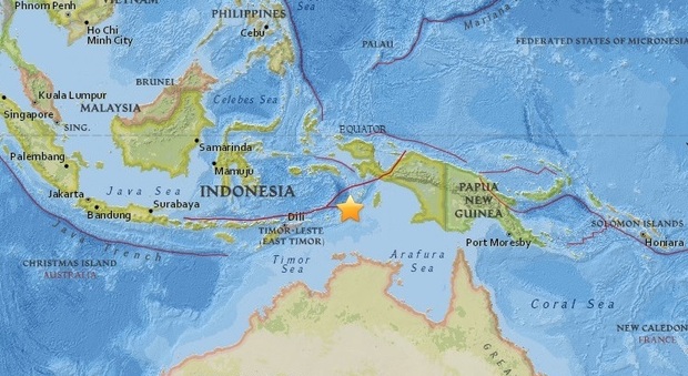 Scossa di terremoto in Indonesia: magnitudo 5.4, 10 km di profondità