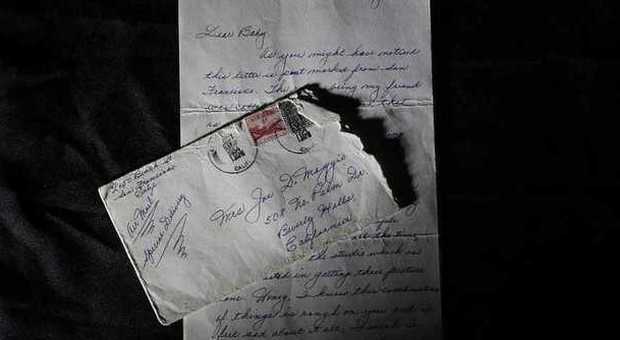 La lettera scritta da Joe DiMaggio a Marilyn Monroe (dailymail.co.uk - foto AP)
