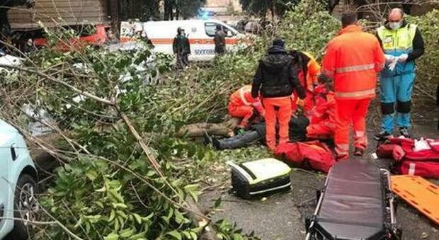 Roma choc: albero crolla su padre e figlio in monopattino. Ferito anche un bimbo di 10 anni