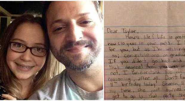 Tennessee. Dodicenne scrive una lettera a sè stessa tra 10 anni: suo padre la trova dopo il suo funerale
