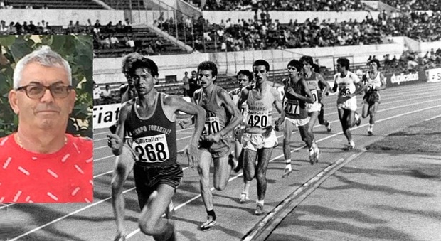 Sergio Pesavento in una foto recente e in gara nei primi anni '80