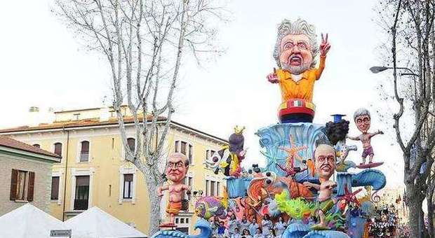 Fano, un Carnevale da enciclopedia Sulla Treccani il carro satirico su Grillo