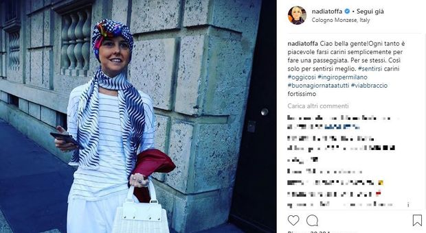 Nadia Toffa, nuovo post su Instagram «É piacevole farsi carini per se stessi»