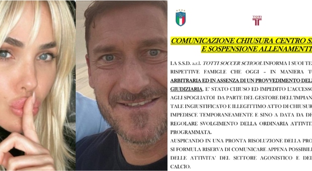 Totti e Ilary Blasi, lo scontro arriva alla Longarina: lucchetti alla scuola calcio, genitori infuriati
