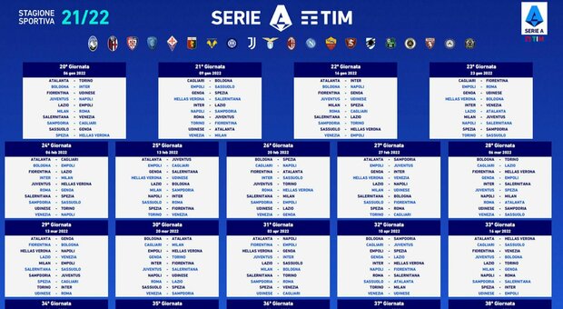 Calendario Serie A: tutte le partite della prossima stagione