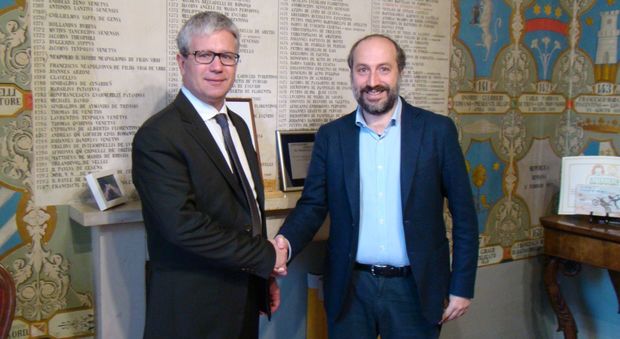Il commissario Stragapede con il sindaco Calcinaro
