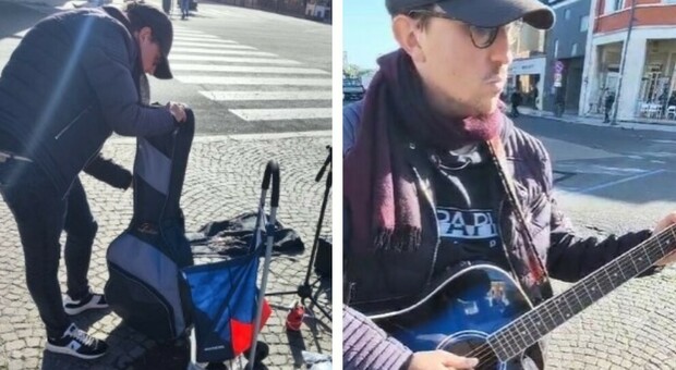 Il musicista di strada riceve una nuova chitarra da un concittadino: «Un regalo straordinario, sono senza parole»