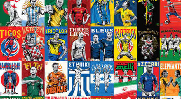 Mondiali, in 32 poster dell'artista Siqueira tutte le nazionali di Brasile 2014