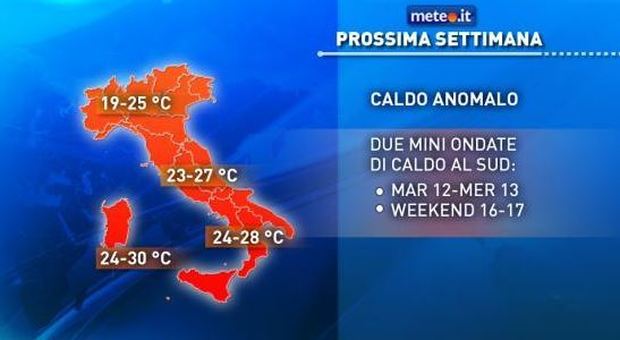 Caldo rovente in arrivo sull'Italia (Meteo.it)