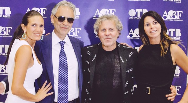 Renzo Rosso e Andrea Bocelli con le compagne Arianna Alessi e Veronica Berti.