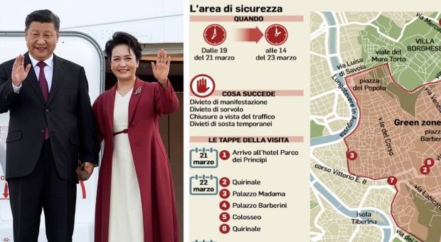 Roma, il leader cinese nella Capitale: ecco tutte le strade off-limits