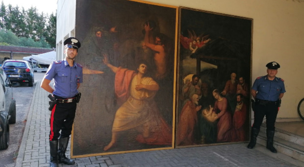 Le opere d'arte recuperate a Penne dai Carabinieri di Pescara