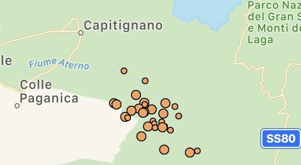 L'Aquila, intenso sciame sismico nella notte: decine di scosse nell'alta Valle dell'Aterno
