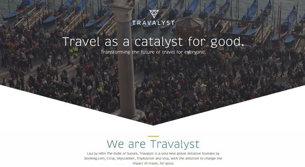 IL SITO DEL PRINCIPE La home page di Travalyst, attiva dai primi del mese in cui si vede Venezia come simbolo di turismo di massa