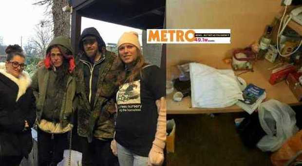 Louise Elliott con la coppia di senzatetto (Metro.Uk)