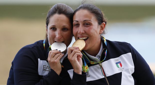 Rio 2016, Bacosi e Cainero: «Le medaglie? Ai figli e alla famiglia»