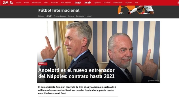 Napoli-Ancelotti fa il giro del mondo: il colpo azzurro sulla stampa estera