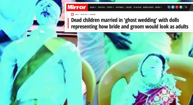 "Matrimonio fantasma" tra due bambini morti: ecco le immagini dell'insolita cerimonia