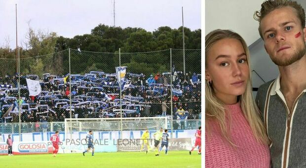 L'Andria regala i biglietti alle donne, Hjulmand posa con la fidanzata: il calcio dice no alla violenza