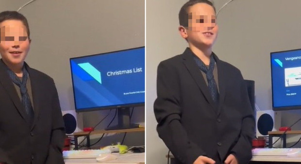 La letterina di Natale presentata in Power Point indossando giacca e cravatta: il video su TikTok è virale