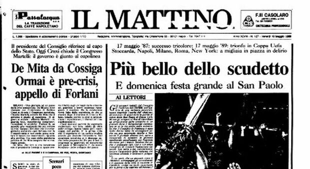 La magia di Stoccarda: domani in regalo col Mattino la prima pagina sulla vittoria della Coppa Uefa del Napoli