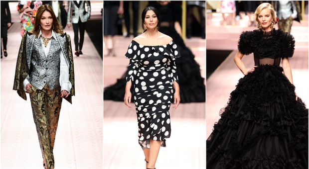 Dolce e Gabbana strega Milano: Monica Bellucci, Carla Bruni e Eva Herzigova tornano in passerella