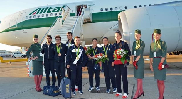 Rio 2016, fiori e ringraziamenti per gli olimpionici di ritorno dal Brasile